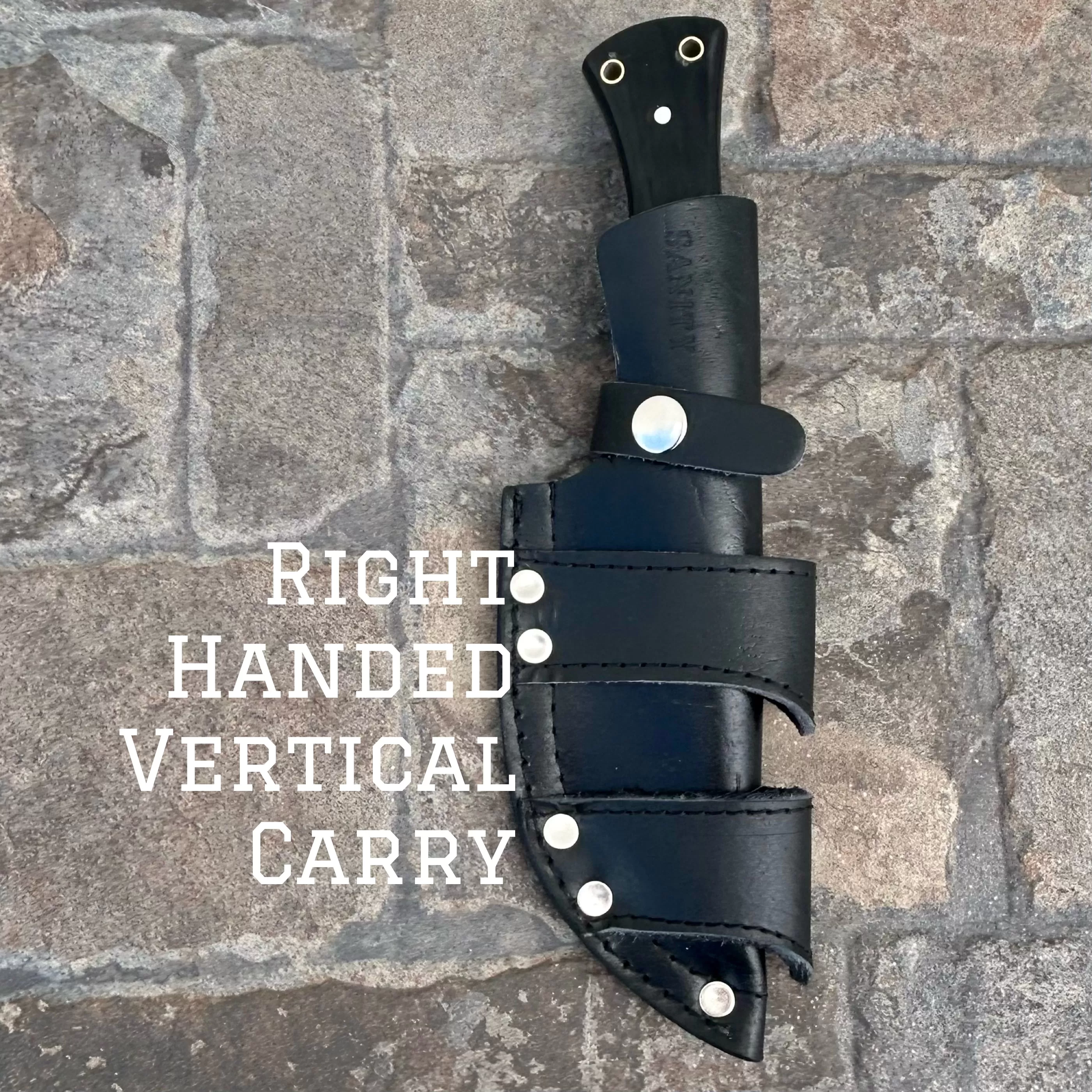 10” Rough Rider Series - Asshole - D2 Steel - Buffalo Horn - Horizontal & Vertical Carry - CUS13