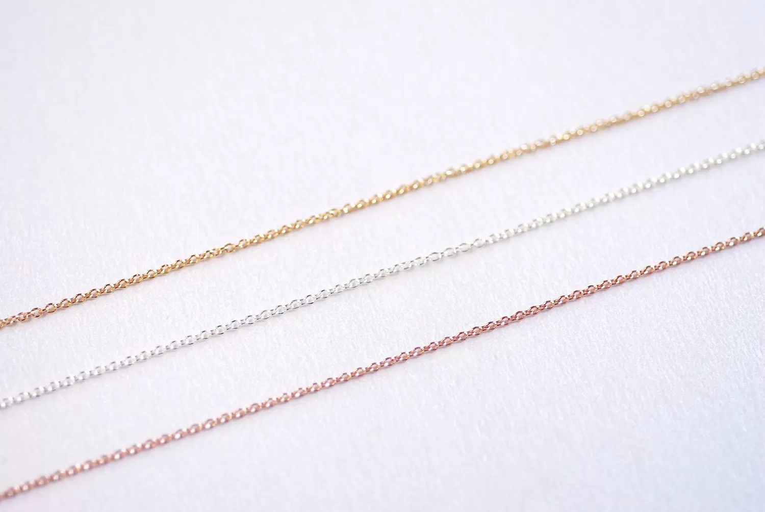 1.2mm Round Cable Chain- Choose 14k Gold Filled, Sterling Silver, 14k Rose gold Filled Round Cable Chain, Very thin Chain, Pay by foot, Bulk