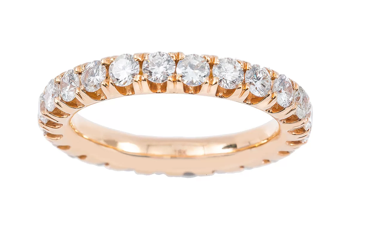 14K Gold Brilliant Cut Eternity Ring Band