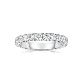 14k White Gold French Cut Eternity Band SZ 5