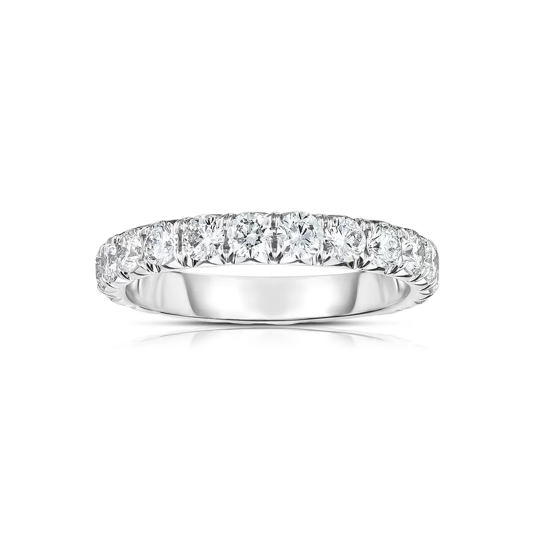 14k White Gold French Cut Eternity Band SZ 5