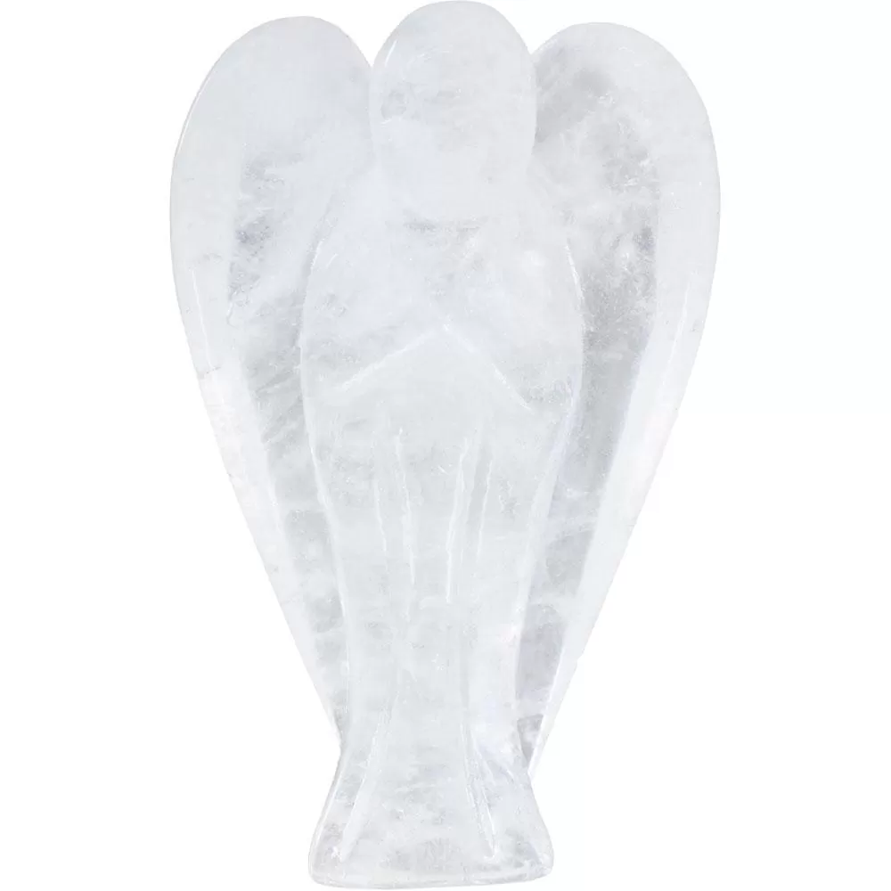 1.75" Stone Carving Figurine Angel - Clear Quartz