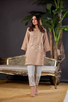 1PC Zari Embroidered shirt - LDS 753