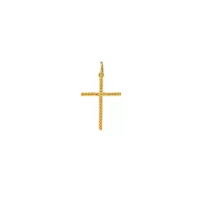 22K Gold Twine Cross Pendant