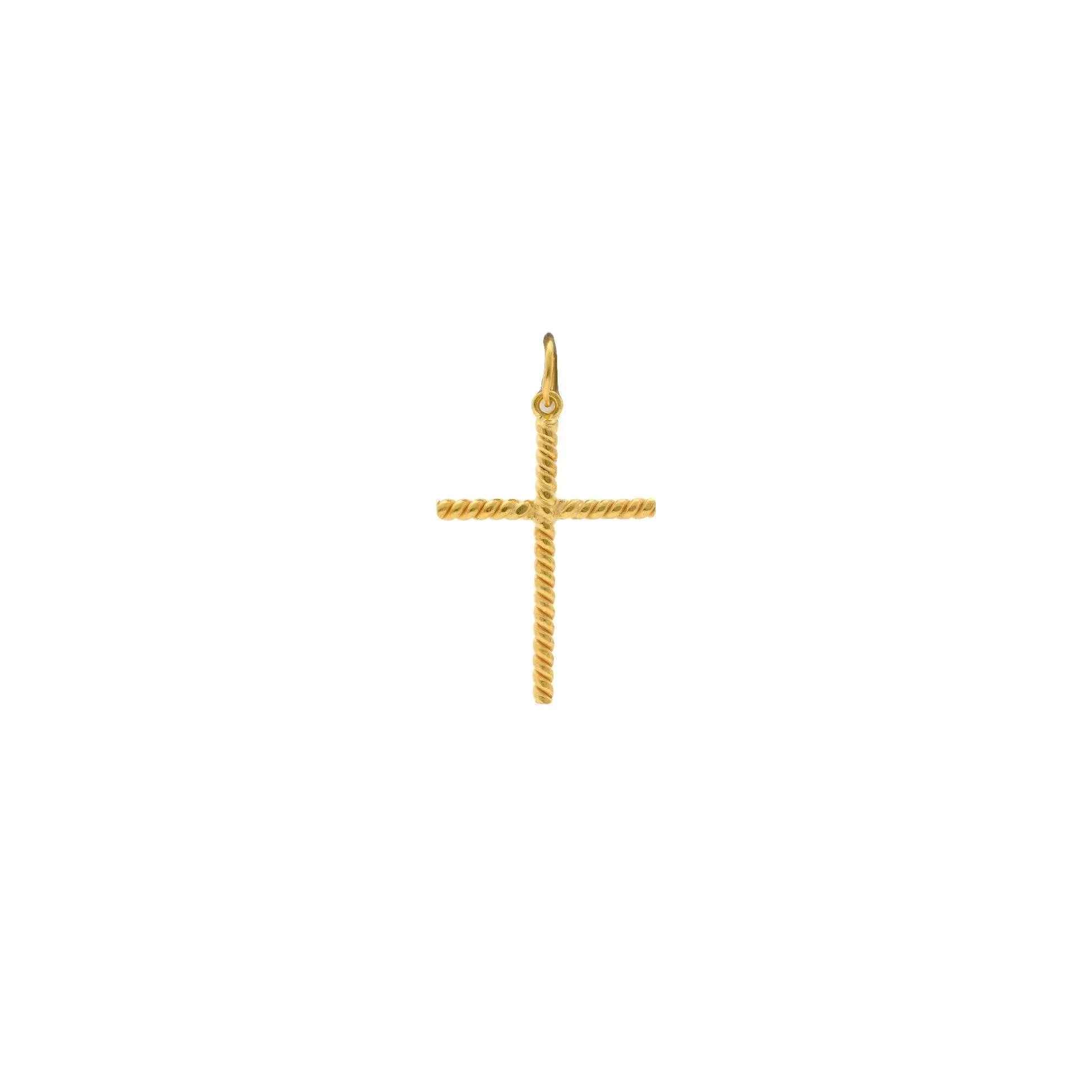 22K Gold Twine Cross Pendant