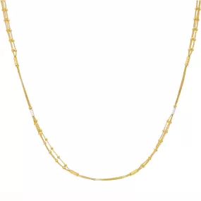 22K Multi-Tone Gold Beaded Chain (15 grams)