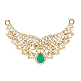 22K Yellow Gold, Emerald & CZ Pendant (10.6gm)