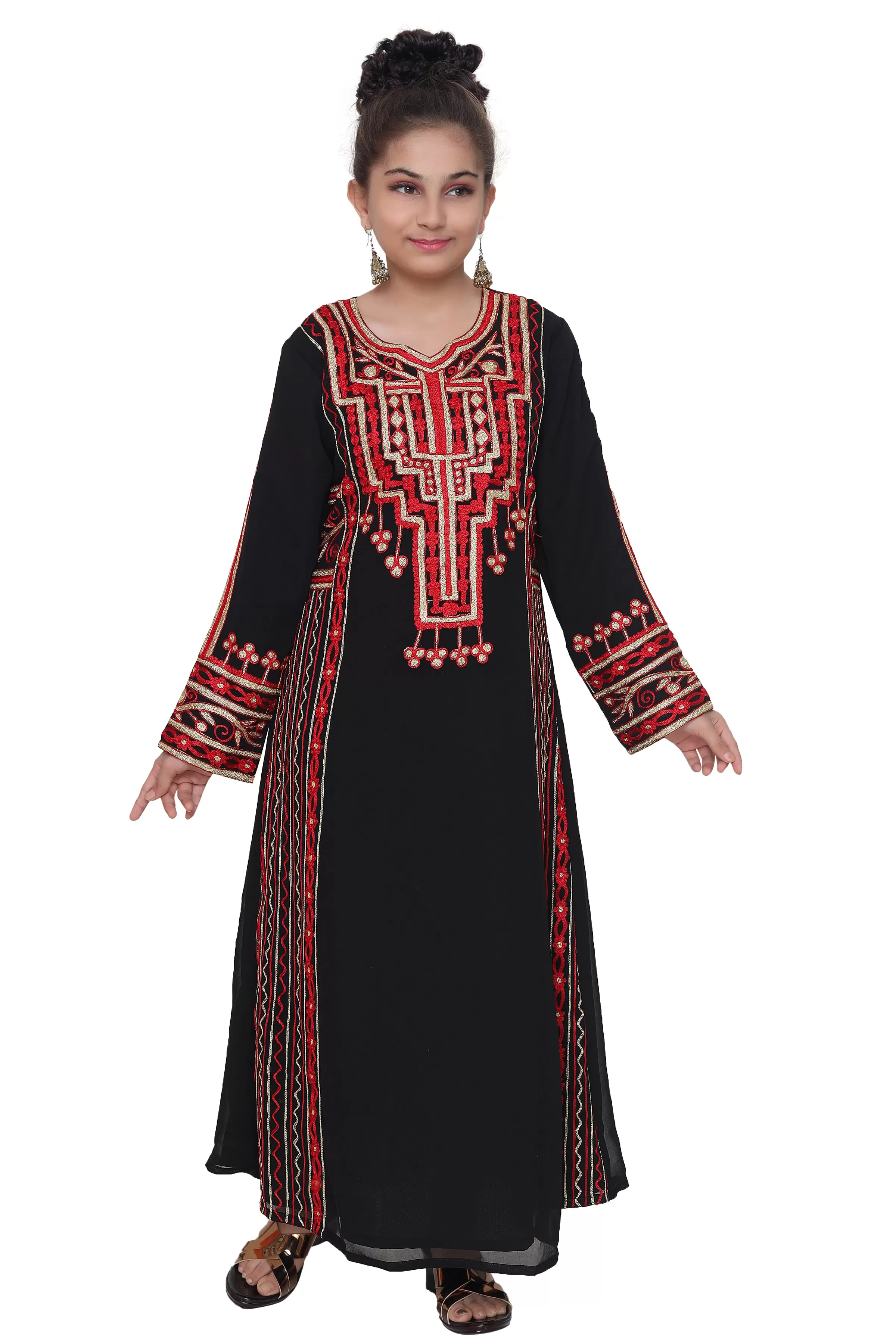 Aari Machine Embroidered Maxi For Kids