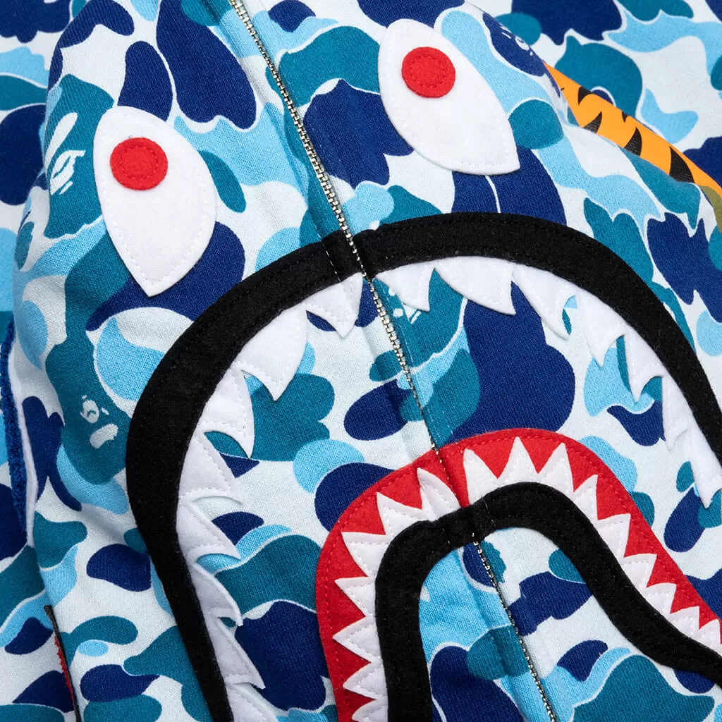 Abc Camo Shark Full Zip Hoodie - Blue