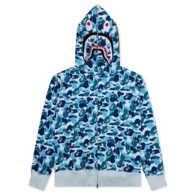 Abc Camo Shark Full Zip Hoodie - Blue