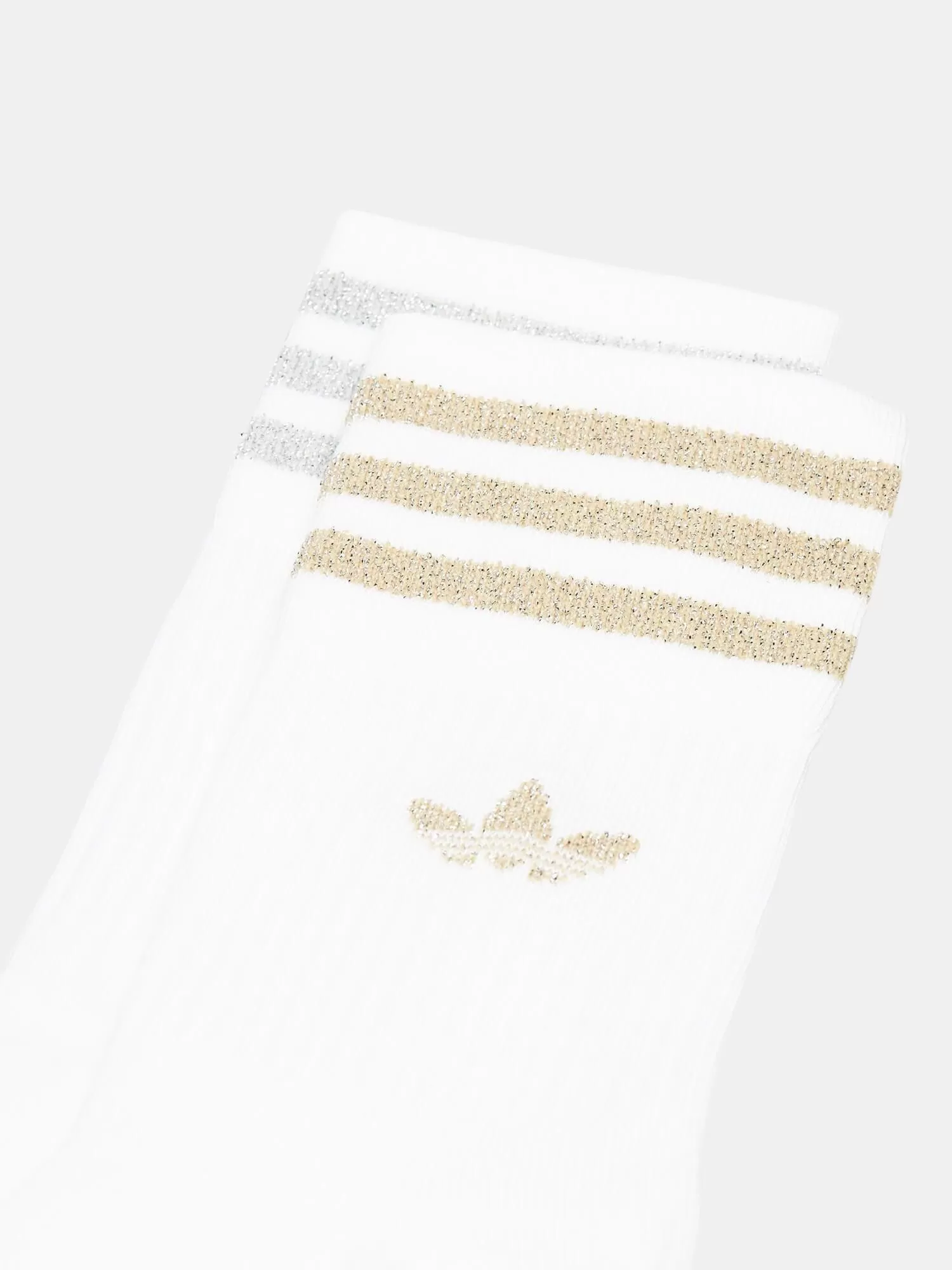 Adidas Mid Cut Glitter Socks 2 Pack - White / Magic Beige / Grey