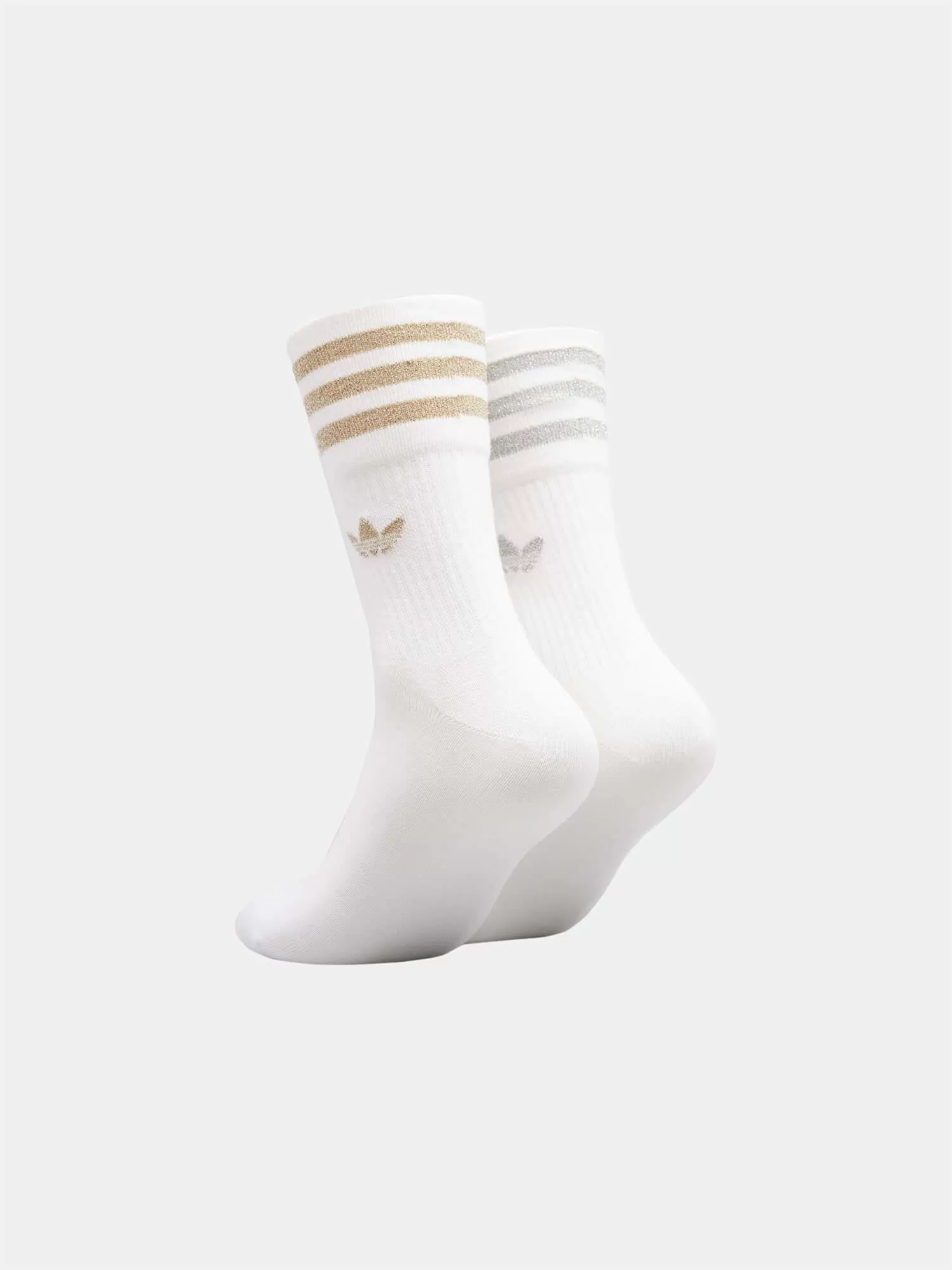 Adidas Mid Cut Glitter Socks 2 Pack - White / Magic Beige / Grey