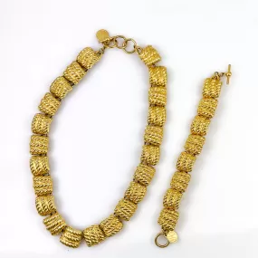 Anne Klein Chunky Gold Necklace & Bracelet Set