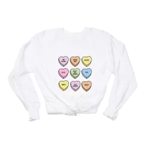 Anti Valentine Conversation Hearts - Tee (Vintage White, Long Sleeve)