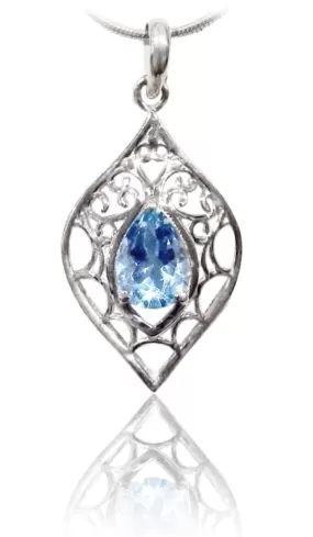 Arabesque Teardrop Stone Pendant