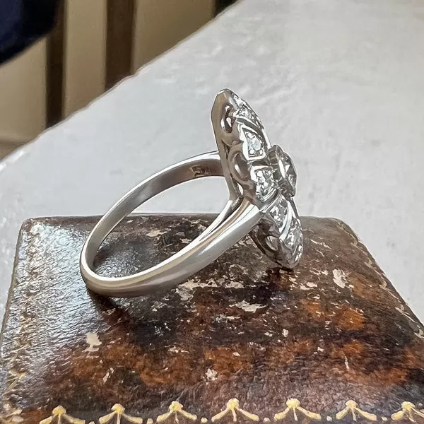 Art Deco Diamond Navette Ring