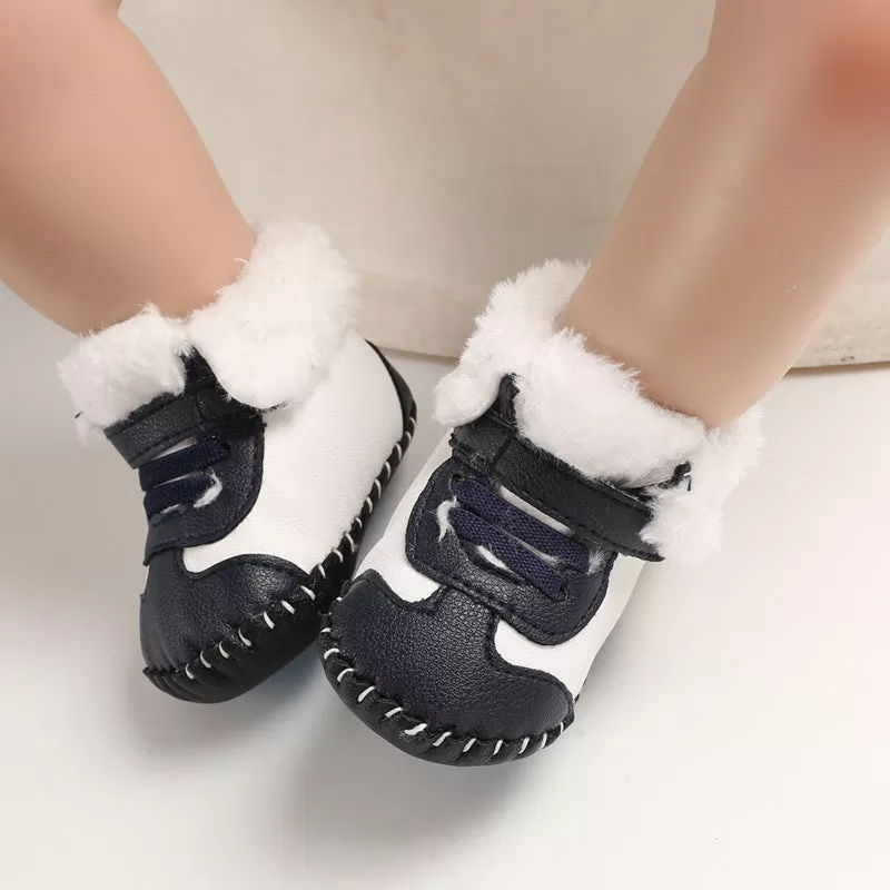 Baby Winter Snow Boots Fluffy Velcro Soft Sole Toddler Shoes