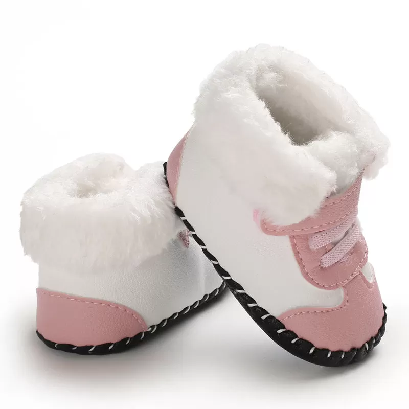 Baby Winter Snow Boots Fluffy Velcro Soft Sole Toddler Shoes