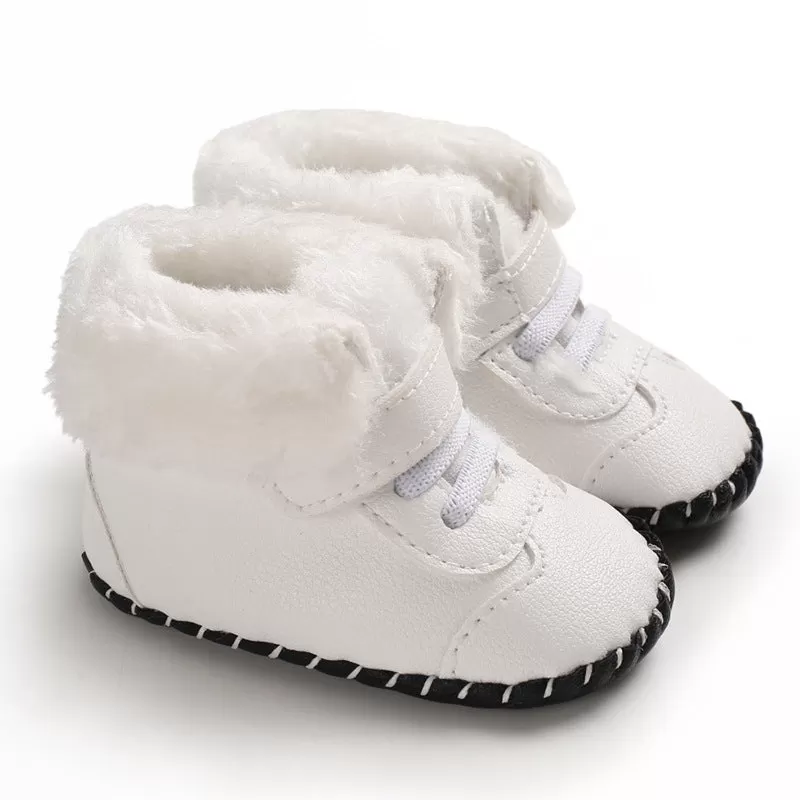 Baby Winter Snow Boots Fluffy Velcro Soft Sole Toddler Shoes