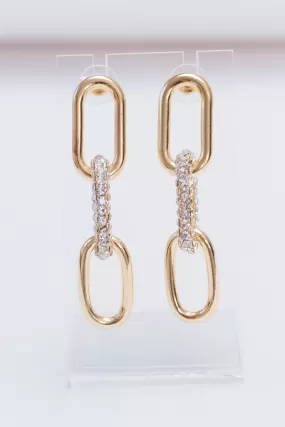 Baller Drop Link Earrings, Gold