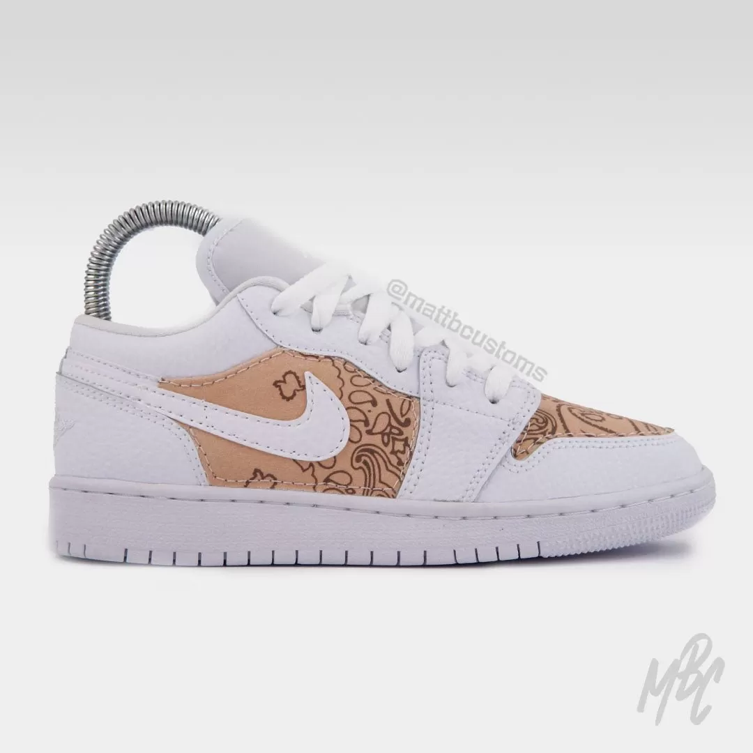 Beige & Mocha Bandana - Jordan 1 Low | UK 3.5