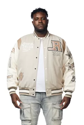 Big And Tall Torch Varsity Jacket - Clay