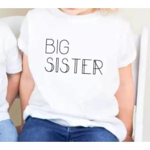 Big Sister Matching Girls White Tee