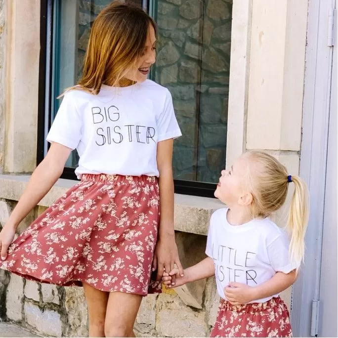 Big Sister Matching Girls White Tee