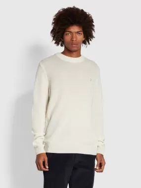 Birchall Slim Fit Crew Neck Jumper In Ecru