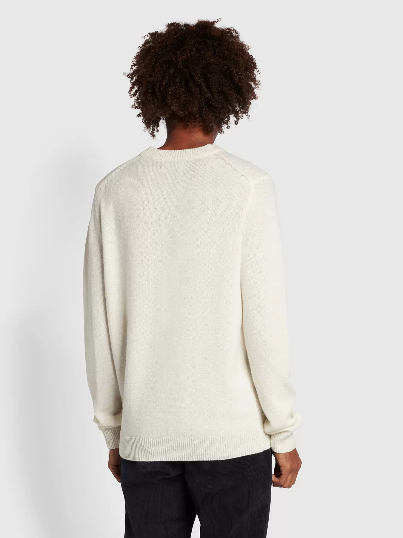 Birchall Slim Fit Crew Neck Jumper In Ecru