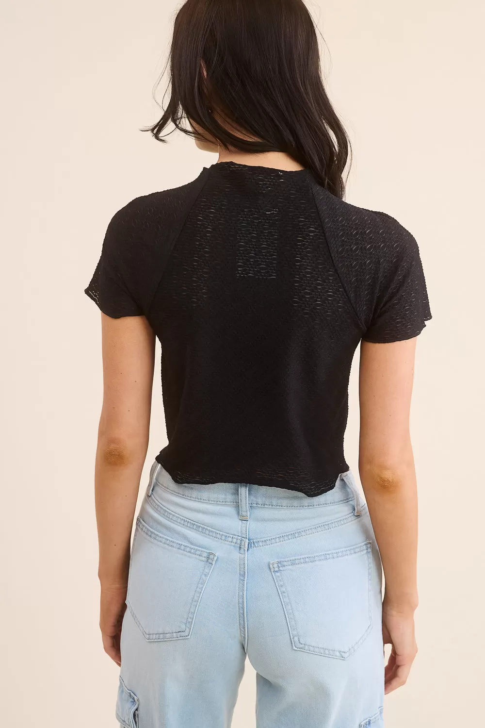 Black Cropped T-Shirt