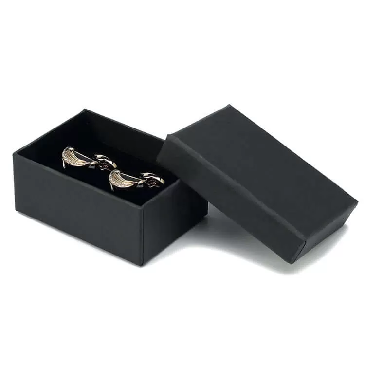 Blue & Black Glass Crystal Business Swank Cufflinks