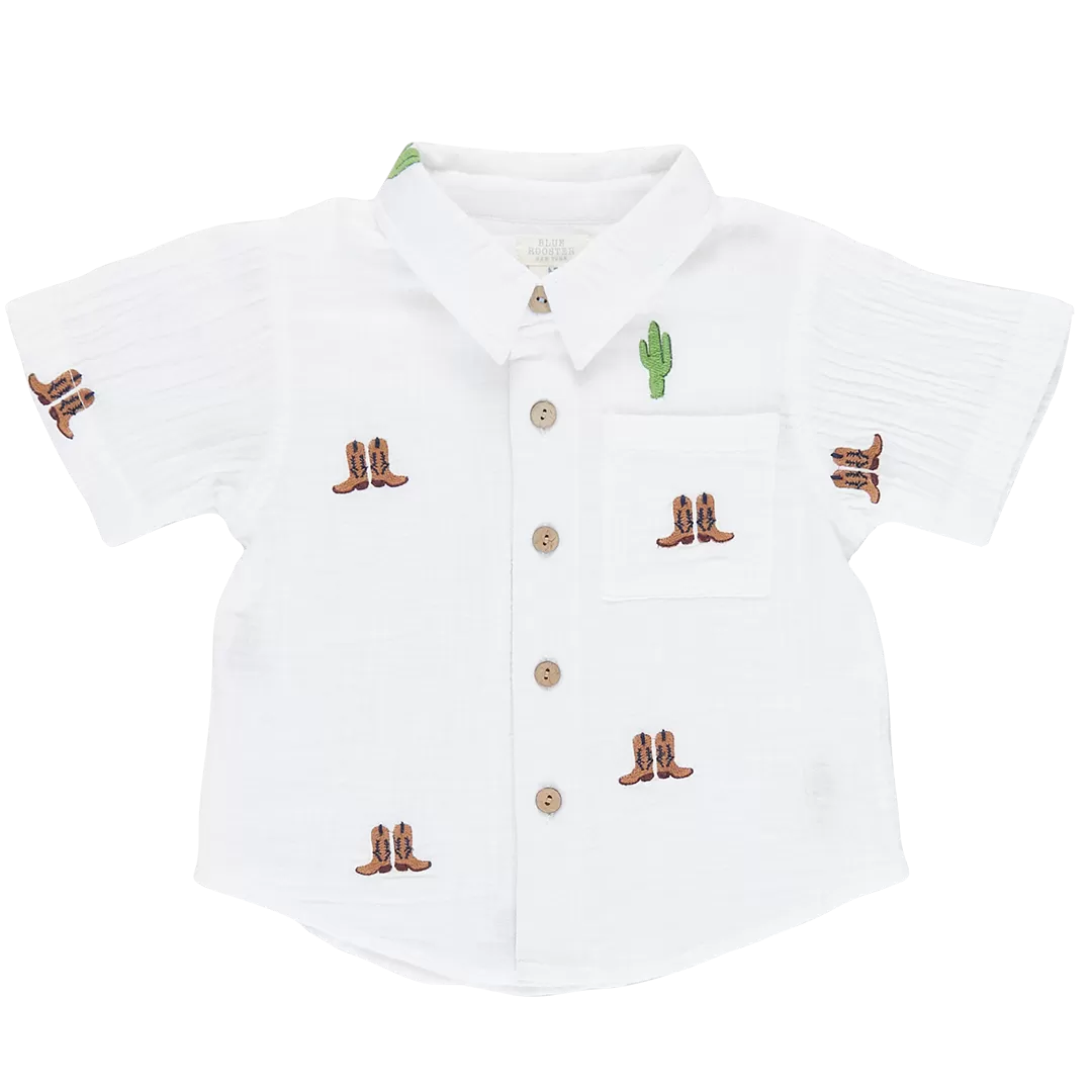 Blue Rooster Boys Jack Shirt - Rodeo Embroidery