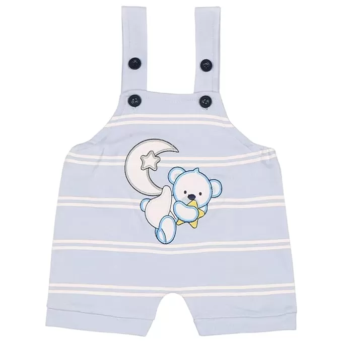 Boys Star Printed Cotton Dungaree Set