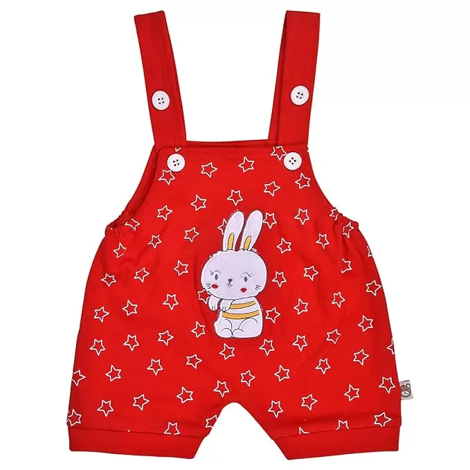 Boys Star Printed Cotton Dungaree Set