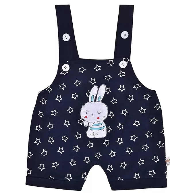 Boys Star Printed Cotton Dungaree Set