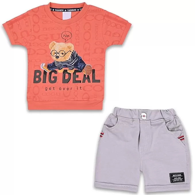 Boys Teddy Printed T-Shirt and Shorts