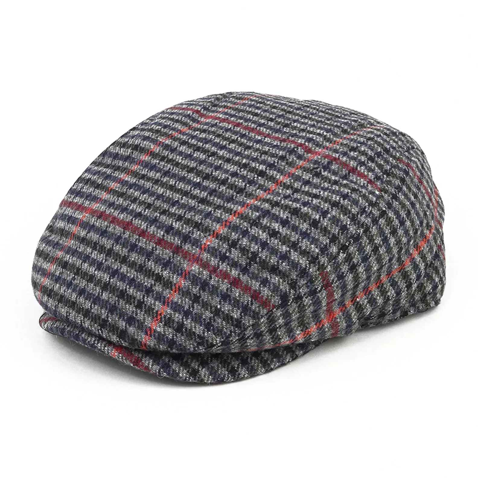 British Bag Co. Multi Check Herringbone Flat Cap