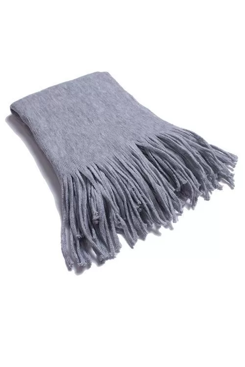 Brushed Long Fringed Scarf