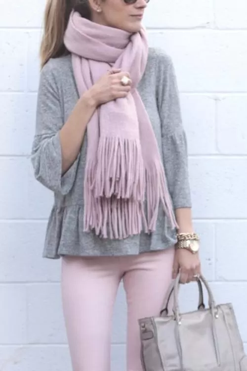 Brushed Long Fringed Scarf