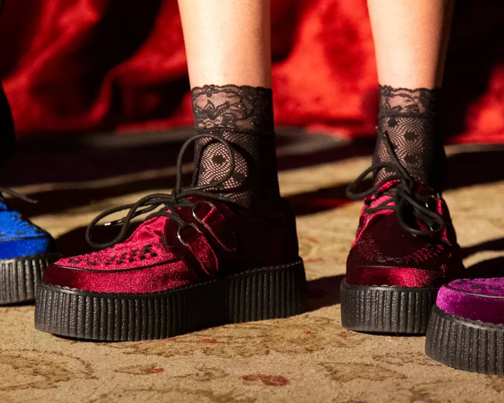 Burgundy Velvet Viva Mondo Creepers