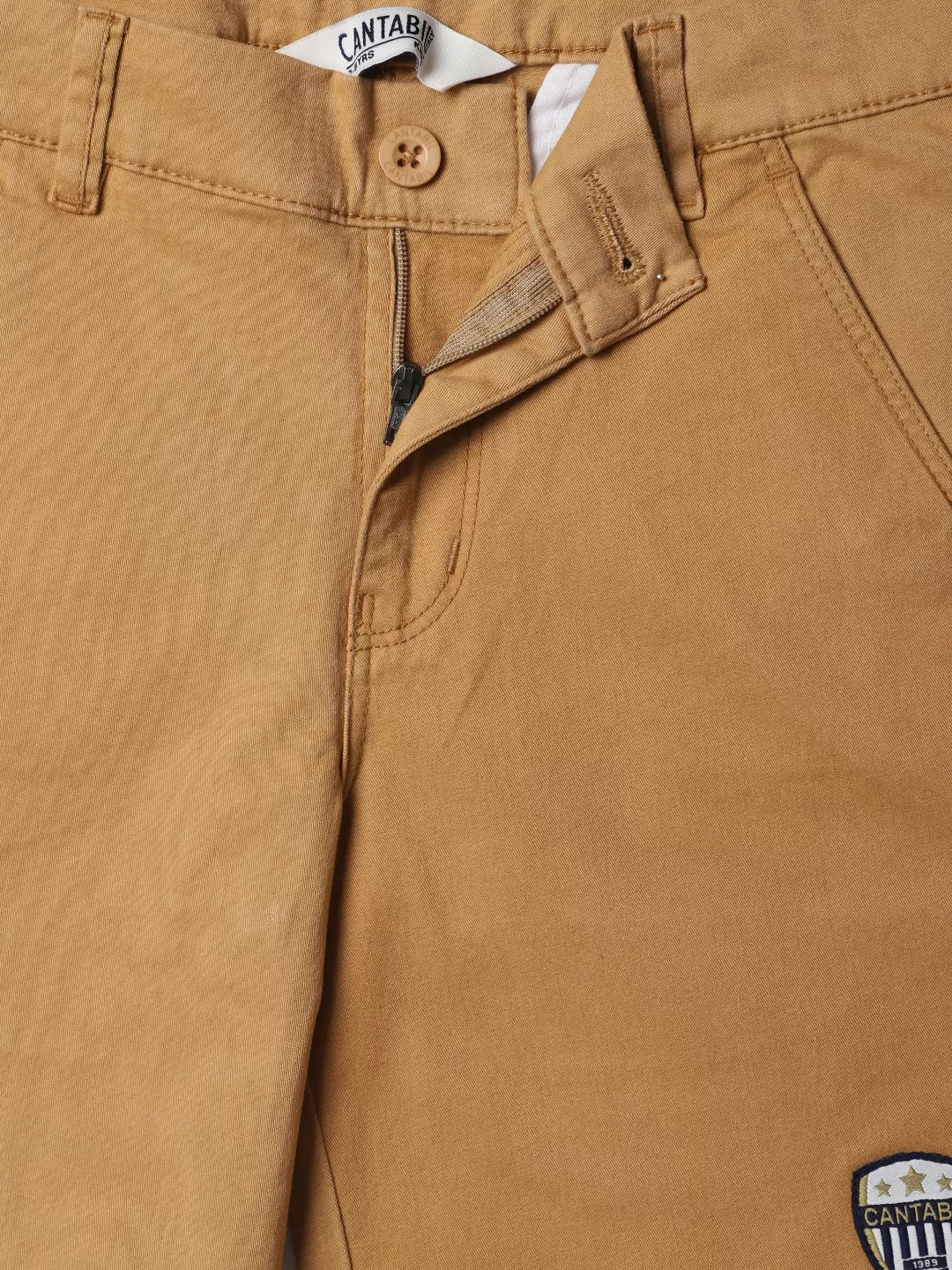 Cantabil Boy's Cotton Beige Blue Shorts