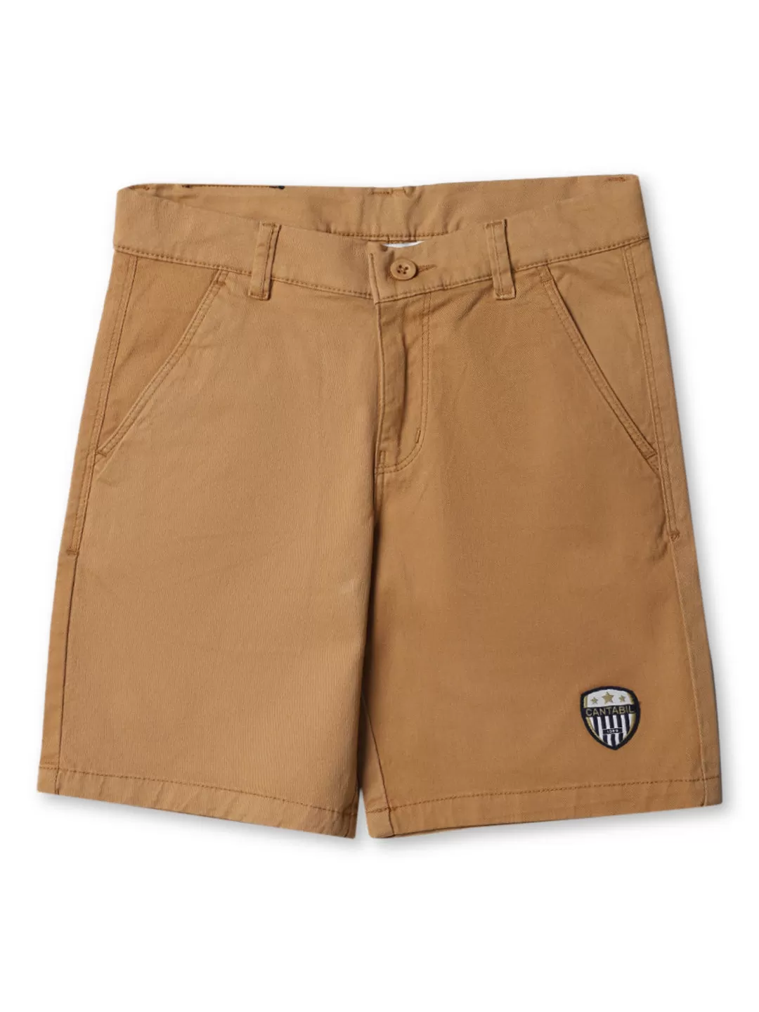 Cantabil Boy's Cotton Beige Blue Shorts