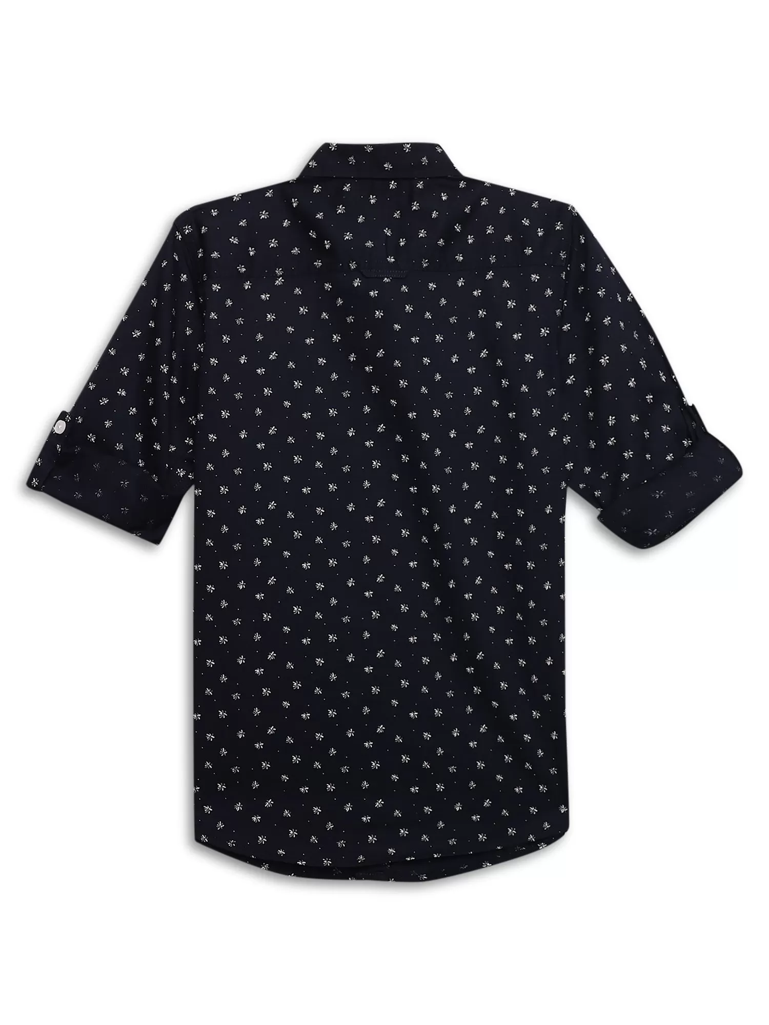 Cantabil Boys Navy Blue Floral Printed Full Sleeves Casual Shirt