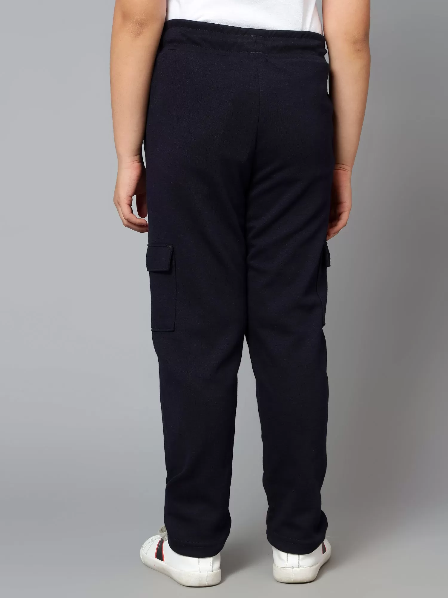 Cantabil Boy's Navy Blue Printed Full Length Track Pant