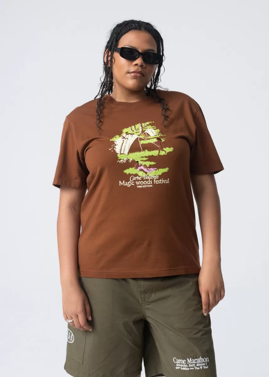 Carne Bollente Magic Woods Festival Brown T-shirts