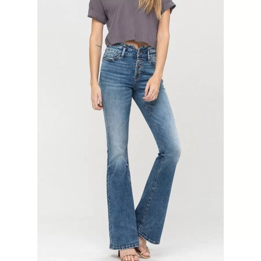 Cecil Double Waistband Flare Jeans