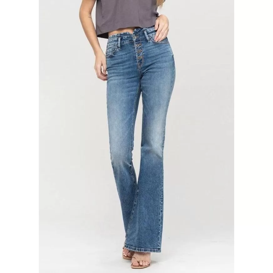 Cecil Double Waistband Flare Jeans