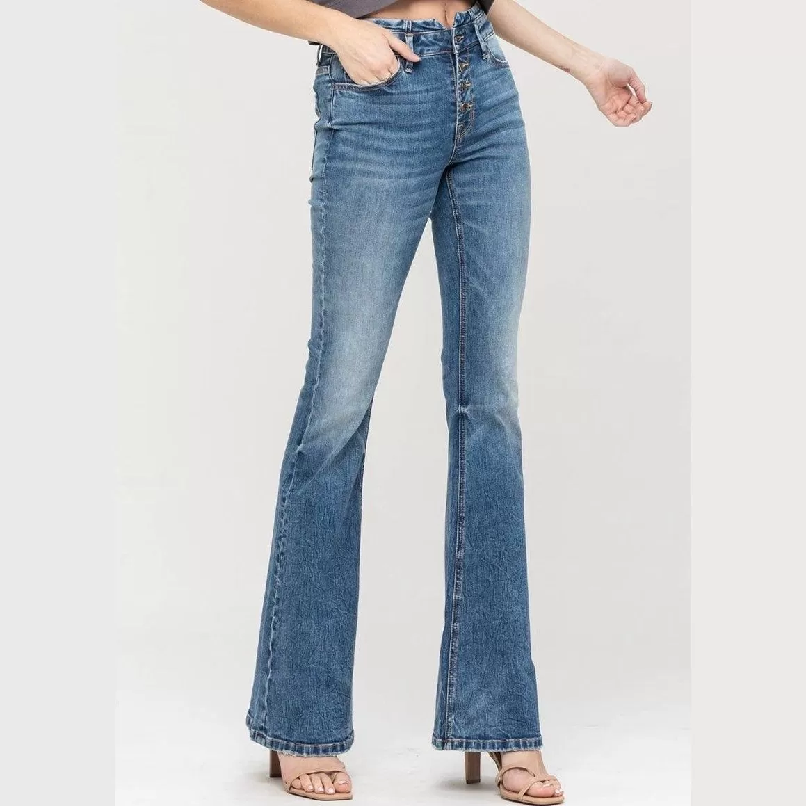 Cecil Double Waistband Flare Jeans