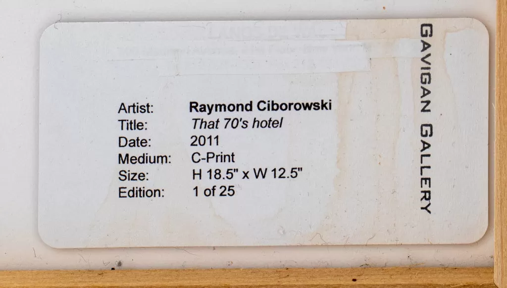 Ciborowski "That 70's Hotel" Chromogenic Print